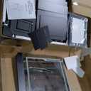 43" Makeup Vanity Desk with Mirror and Lights, & Power Outl, Glass Top Big Vanity Table with 9 Drawers& 8 Storage Shelves, Dressing Table Set with Chair for Bedroom, Black (15.75D*43.31W*57.48H)