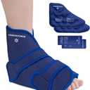 KingPavonini Ankle Foot Ice Pack Wrap for Sprained Ankle and Surgery Recovery, Reusable Gel Ice Packs for Feet Injuries, Plantar Fasciitis, Achilles Tendonitis, Standard Size(1 Wrap+4 Gel Packs)