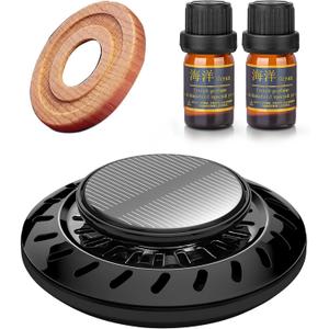 Kwak's Car Air Freshener,Rotating Solar Aromatherapy Essential Oil Diffuser Scent Car Decoration Automotive Interior Accessories (Black)