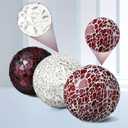 Cunhill 6 Pieces Decorative Balls for Bowls 6.5 cm / 2.5 Inch Orbs Glass Balls for Centerpiece Bowls Mosaic Sphere for Home Decoration Dining Table Christmas Party (White,Red,Reddish Black)