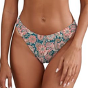 ZAFUL Women's Halter Bandeau Bikini Beaded Tie Back String Bikini Set Push Up Piece Swimsuit Bathing Suits (Size M) US6