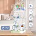 Baby Bottle Drying Rack Baby Bottle Holder Space Saving Bottle Dryer Rack Station Countertop Storage Organizer 12 Travel Bottle Drying Rack Vertical Breast Pump Part Plastic Bag Cup Dryer Tower Green