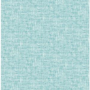 NuWallpaper NU2919 Aqua Poplin Texture Peel & Stick Wallpaper, Blue