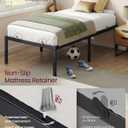 VASAGLE Twin Metal Bed Frame 18 Inches Tall, 550 lb Weight Capacity, No Box Spring Needed, with Under-Bed Storage, Easy Setup, Heavy-Duty Platform Bed, Mattress Retainers, Matte Black URMB673BD02S