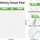 Sticky Easel Pads 20 x 23 Inches, 3 Pack Anchor Chart Paper for Teachers, Self Stick Flip Chart Paper with Sticky Back for Classroom, Office, 30 Sheets/Pad (Lined), 20 inches x 23 inches x 1.9 inches