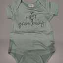 BIBIBLISSBABY Pregnancy Announcement-Baby Announcement Onesie First Grandbaby Gift for Grandparents,Newborn Baby Surprise to Grandma,Grandpa,Husband,Aunt,Family(0-3months,Sage)