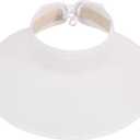 Simplicity Women's Wide Brim Straw Sun Visor Hat Roll Up Straw White Sun Hat for Women