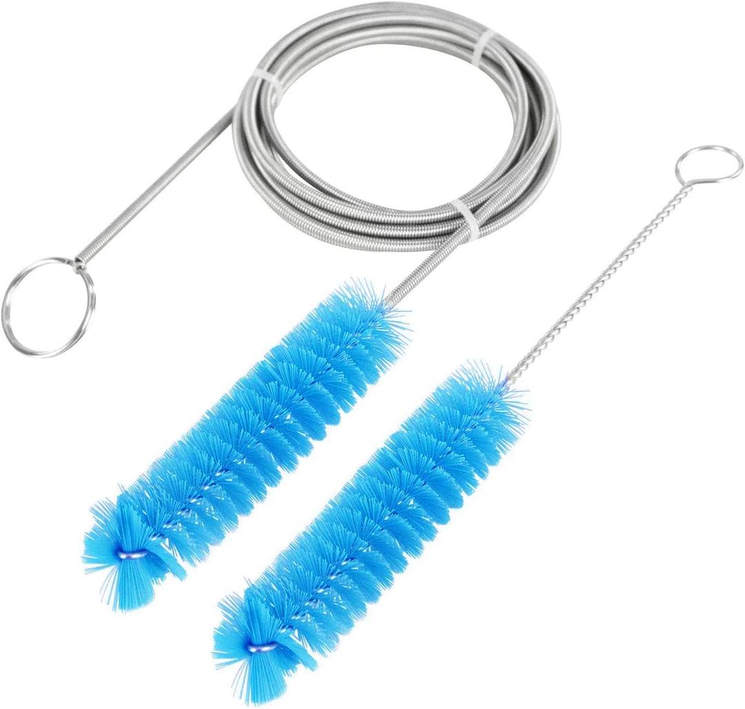 CPAP Tube Cleaning Brush-7 Feet Flexible + 7 Inches Handy Stainless Steel Wire Bristle Brush- Fits for Standard 22mm Diameter Tubing (Blue)