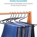 JS Hanger Non Slip Pants Hangers 10 Pack Open Ended Easy Slid Slacks Hangers, Durable Anti-Rust Space Saving Metal Jeans Hangers, Chrome and Black Friction