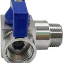 Stainless Steel 1/4" NPT Male to Female Mini Ball Valve 90 Degree Shut Off Valve