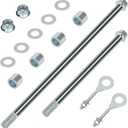 14mm 325mm Mini Bike Rear Axle + 225mm Front Axle Kit Compatible with Coleman CT200U Mini Bike 196CC 200CC 6.5HP Engine Gas Powered Powersports Accessories Parts 15mm Chain Adjuster (silver)