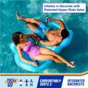 SwimWays Spring Float Premium Duo, Pool Chair Fits 2 Adults, Inflatable Pool Floats Adult with Fast Inflation for Ages 15 & Up