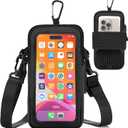 Phone Holder for Running, Walking, and Workout - Adjustable Arm Band Armband for iPhone and Cell Phones - Clear Crossbody Phone Pouch Purse with Strap for Women Men