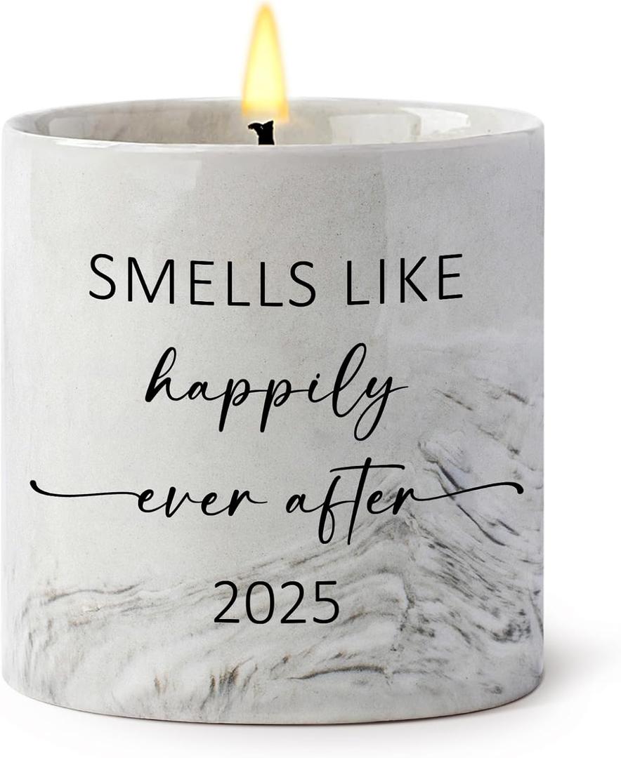 Cituarko Happily Ever After Wedding Candles 2025 Wedding Gifts for Newlyweds Couples, Bride, Groom, Bridal Shower Gifts - Engagement Presents for Bride to Be, Lavender Candle 6 Oz