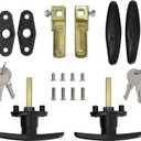Matching T-Handles Lock Set Locking T-Handle Set for Truck Camper Shell with Dust Cover -2 Pack clockwise and Counter-clockwise with 4 Keys and HardwareKey Alike