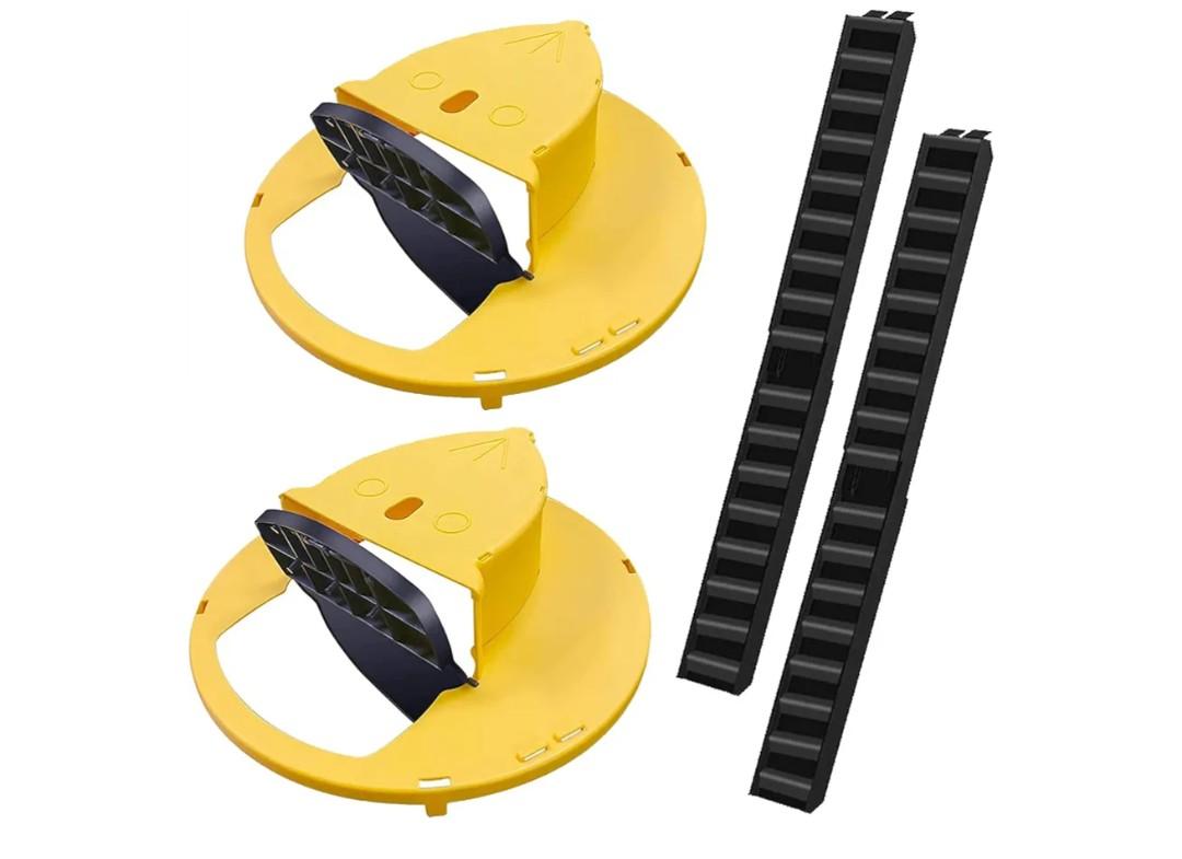 Mouse Trap Bucket Lid (2-Pack) - Humane Flip and Slide Bucket Lid Mouse/Mice/Rat Trap, Auto Reset, Multi Catch Mice Trap Compatible with 5 Gallon Bucket for Indoor/Outdoor/Chicken Coop