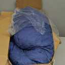 DAICO Goose Feather Down Comforter Oversized Queen Size, All Season Luxury Hotel Fluffy Duvet Insert, Ultra Soft 100% Cotton Shell with 8 Corner Tabs, Paisley Design (98x98'', Navy Blue)