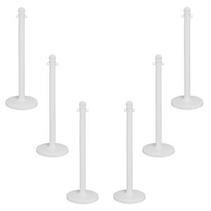 Mr. Chain 96401-6 White Stanchion, 2.5" link x 40" Overall Height, Pack of 6