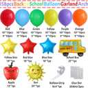 Back to School Balloon Garland Arch Kit, 158pcs Rainbow Balloons With Theme Foil Balloons for Decoration, 100 Days of School Graduation Party Supplies, Classroom Decor