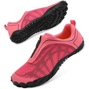 Scurtain Mens Womens Water Shoes Unisex Barefoot Shoes Beach Pool Swim Shoes Walking Yoga Athletic Hiking Water Shoes Rose Black, Size: 7.5 Women/ 6 Men
