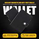 2 x Pop Up Wallet for Men with Buckle, Smart Credit Card Wallet, Mens Minimalist Wallet, Card holder Wallet, ID Window, RFID-blocking(Black) (Oil Wax Leather)