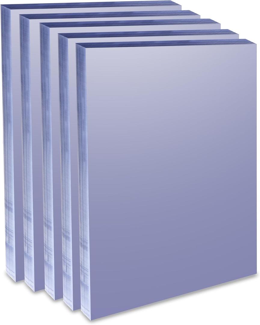 Binditek 500 Pack 8 Mil PVC Plastic Binding Covers, 8.5 x 11 Inches, Letter Size, Square Corners, Un-Punched, Office School Supplies