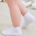 Zaples Baby Non Slip Grip Ankle Socks with Non Skid Soles for Infants Toddlers Kids Boys Girls (White, XS)