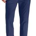 Sailwind Men's Drawstring Linen Pants Casual Summer Beach Loose Trousers (34, Navy Blue)