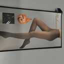 200D Thermal Opaque Winter Tights, Skin-Permeable, Slim Fit (Large-X-Large, Grey)