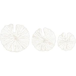Creative Co-Op Handmade White Coral Shaped Paper & Metal Wall Dcor (Set of 3 Sizes)