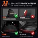AOMSAZTO Custom Seat Covers for Toyota 4runner: 7 Seats 2011 2012 2013 2014 2015 2016 2017 2018 2019 2020 2021 2022 2023 2024 Leather Car Seats Cover Full Set Black for 4 Runner 7 Seaters