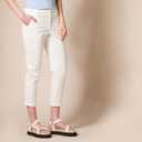 Amazon Essentials Women's Mid-Rise Slim-Fit Stretchy Cropped Tapered Leg Khaki Pants , White, 32 Plus