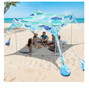 2PM SPORTS Beach Tent Canopy with UPF50+ UV Protection, Outdoor Large Beach Sun Shade Shelter for Family Picnic Camping Travel Shore Fishing, 8 Sandbags, Sand Shovel (Leaf, 8x8 FT)