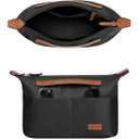 GIVLEFLY Large Zipper Purse Organizer Insert, Handbag Divider with Handle, Multiple Pockets for Small Items, Lightweight, Fits Longchamp Neverfull Tote (Black)