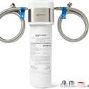 Amazon Basics Under Sink Water Filter System, NSF/ANSI 42 & 372 Certified, Easy Twist-and-Lock Design, 11,000 Gallons, 1 Year Service Life, White