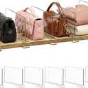 SortNStore Shelf Dividers Purse Organizer for Closet: 6-inch Tall(Shorter Version) Acrylic Handbag Organizer - Small Space Separator for Clutches Evening Bags Pouches Mini-Bags on Wood Shelves 6-Pack