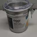 OGGI Stainless Steel Kitchen Canister 47oz - Airtight Clamp Lid, Clear See-Thru Top - Ideal for Kitchen Storage, Food Storage, Pantry Storage. Large Size 5" x 6"