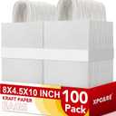 XPCARE 100Pack White Paper Bags 8x4.5x10 Inch, Plain Medium Paper Bags with Handles Bulk, Kraft Paper Gift, Retail, Party, Shopping Bag, Favor Bag, Whit