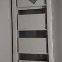 WOA WOA 4 Step Ladder, Ladders for Home, Anti-Slip Pedals, Aluminum Step Stool Foldable, Lightweight to Move, Ease of Storage, Reach 9ft for Closet Kitchen Library, Hold 300lbs - White