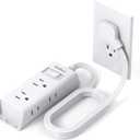 Cruise Essentials, Addtam 6 ft Ultra Flat Extension Cord with 6 Outlets Extender, Flat Plug Power Strip, No Surge Protector for Cruise Ship, Travel, Dorm, Home Office, ETL Listed (White)