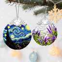4 x Stained Glass Ornament, Christmas Ornaments, Christmas Decorations for Tree, Holiday Ornament, Gifts for Nature Lovers, Holiday Party Gifts, Gift Ideas & Xmas Gift - Van Gogh Starry Night