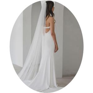 Foyte Cathedral Veil White Wedding Veils 1 Tier Long Bride Tulle Chapel Veils for Women and Brides (White-1T(118''))