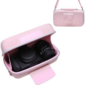 LTGEM Camera Case for Canon EOS Rebel T7 / R50 / R100 / R50 V / T6 / R8 / R10 / RP / SL3 / R5 / T100 DSLR SLR Camera and 18-55mm/18-45mm Lens with Shoulder Strap, Pink
