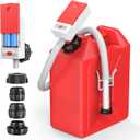 Fuel Transfer Pump with Auto Stop Sensor Overfill Protection, 3.2 GPM Portable Automatic Fuel Transfer Pump Kit with 3 Tank Adapter & 51'' Extra Long Hose