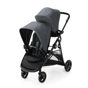 Graco Ready2Grow 2.0 Double Stroller, Twin Baby Stroller Features Bench Seat and Standing Platform Options, Compact Fold Perfect for Baby Travel, Rafa
