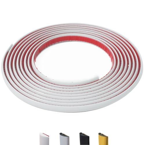 JSIWOTH 26.2 Ft Peel and Stick Wall Molding Trim, D-Shape Flexible Molding Trim White(Paintable) for Backsplash, Mirror, Wall, Window & Door Frames, Waterproof Self Adhesive Trim(W:0.4", T:0.1")