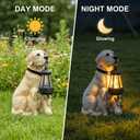 Solar Light Labrador Dog Garden Statue with Lantern Resin Outdoor Decor