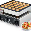 Commercial Mini Dutch Pancake Maker,25PCS Dorayaki Maker,Non-stick Dutch Poffertjes Grill,Stainless Steel Muffin Waffle Maker,Electric Hotcakes Machine for Breakfast,Snacks,Desserts
