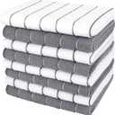 AIDEA Kitchen Towels, Absorbent Dish Cloth for Kitchen, Soft Dish Towels for Home, Multi-Purpose Cloths for Household Cleaning and Drying-8PK, 12x12 (White/Grey)