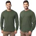Fruit of The Loom Men's Eversoft Cotton Long Sleeve T Shirts, Breathable & Moisture Wicking with Odor Control, Size 2Xl, 1 pcs